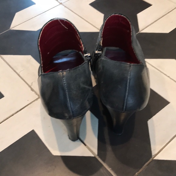 Max Studio Peep Toe Wedge Bootie - Weathered Black - Picture 5 of 8